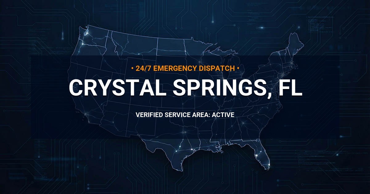 Emergency Plumbing Dispatch Map for Plumbing Services: Crystal Springs, FL