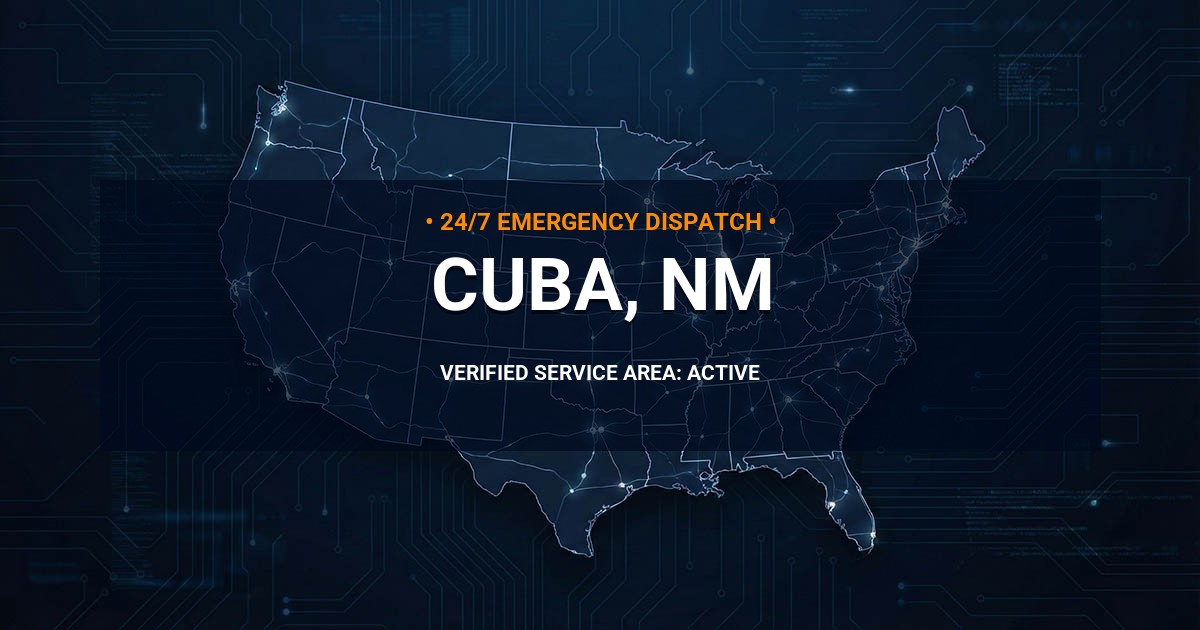 Emergency Plumbing Dispatch Map for Plumbing Services: Cuba, NM