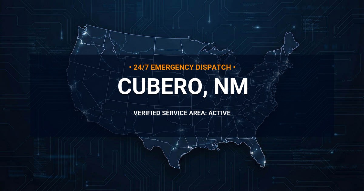 Emergency Plumbing Dispatch Map for Plumbing Services: Cubero, NM