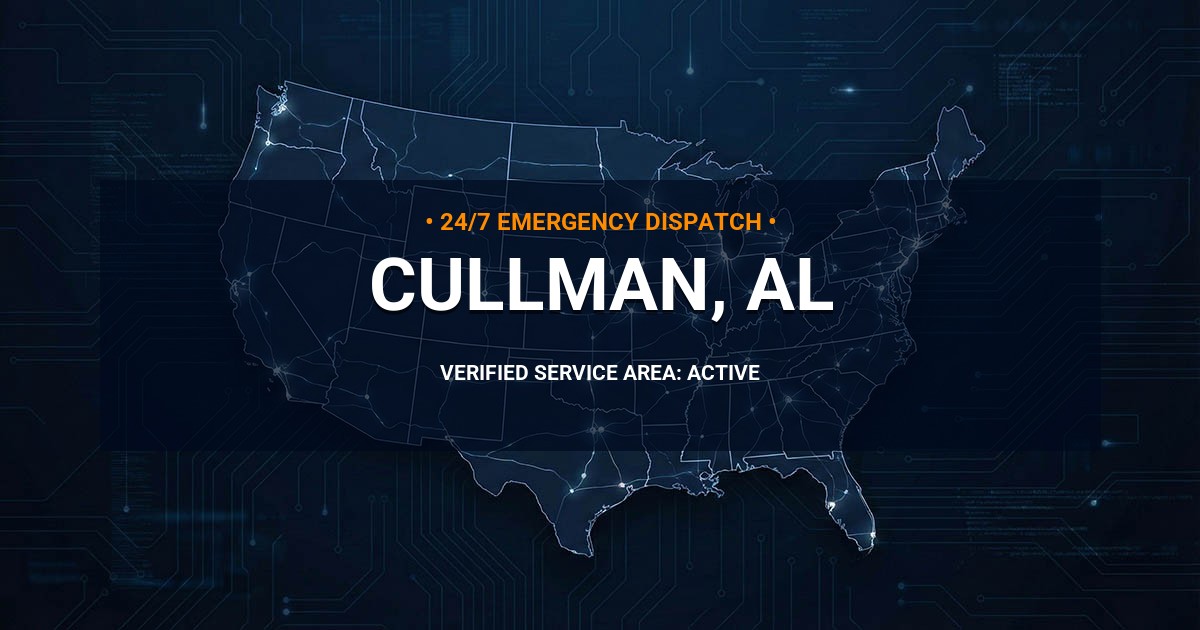 Emergency Plumbing Dispatch Map for Plumbing Services: Cullman, AL