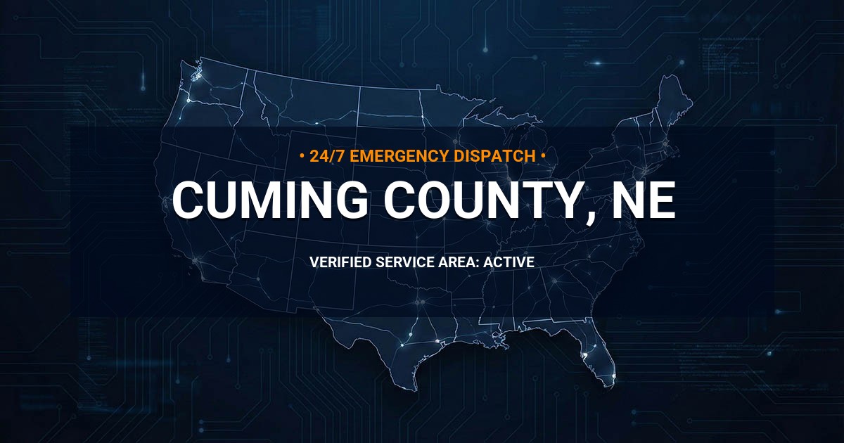Emergency Plumbing Dispatch Map for Cuming County Plumbing Logistics