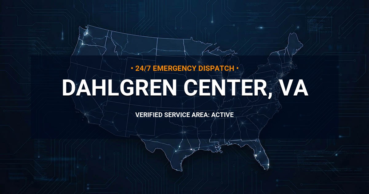 Emergency Plumbing Dispatch Map for Plumbing Services: Dahlgren Center, VA