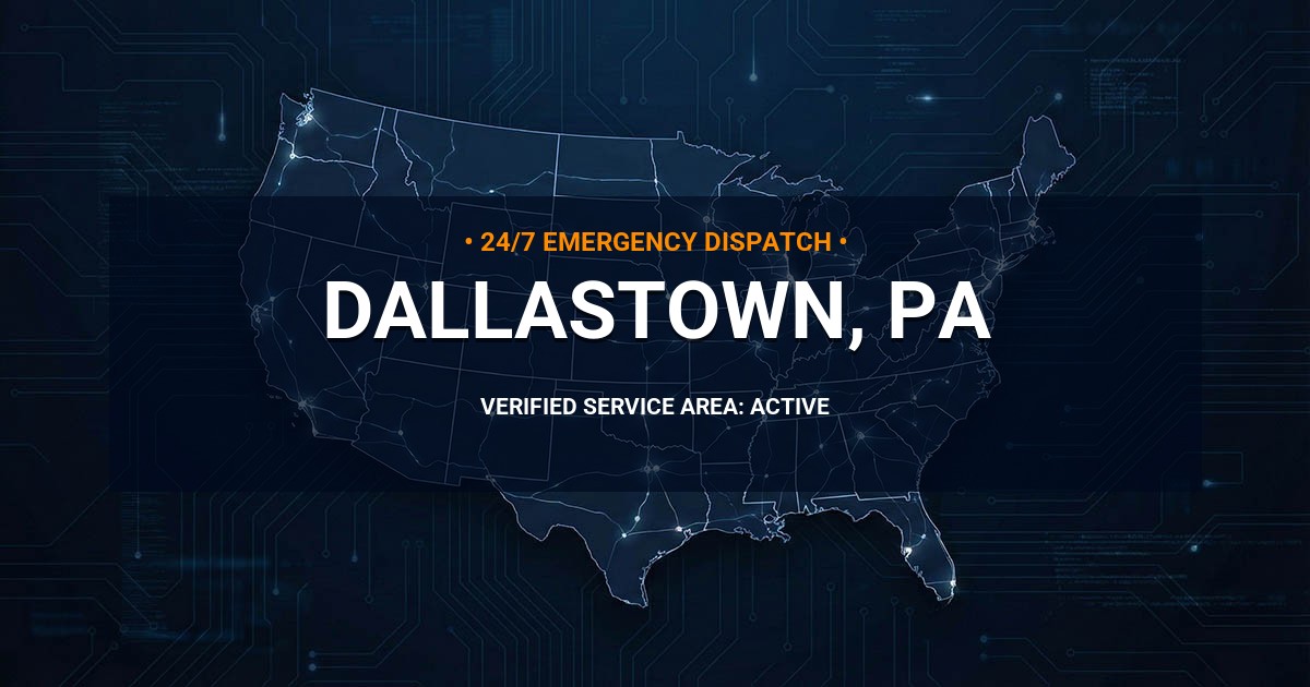 Emergency Plumbing Dispatch Map for Plumbing Services: Dallastown, PA