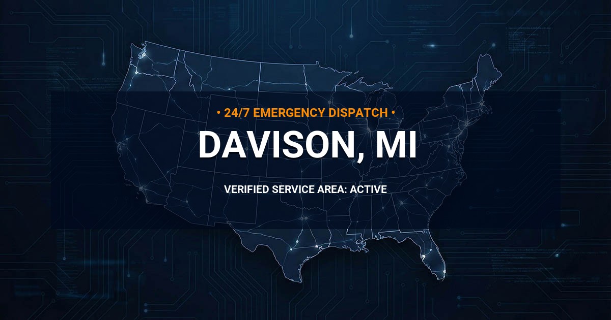 Emergency Plumbing Dispatch Map for Plumbing Services: Davison, MI