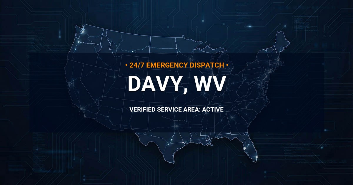 Emergency Plumbing Dispatch Map for Plumbing Services: Davy, WV