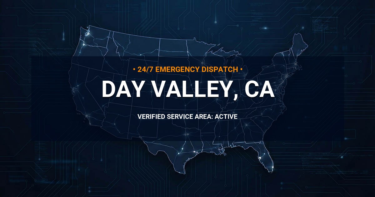 Emergency Plumbing Dispatch Map for Plumbing Services: Day Valley, CA