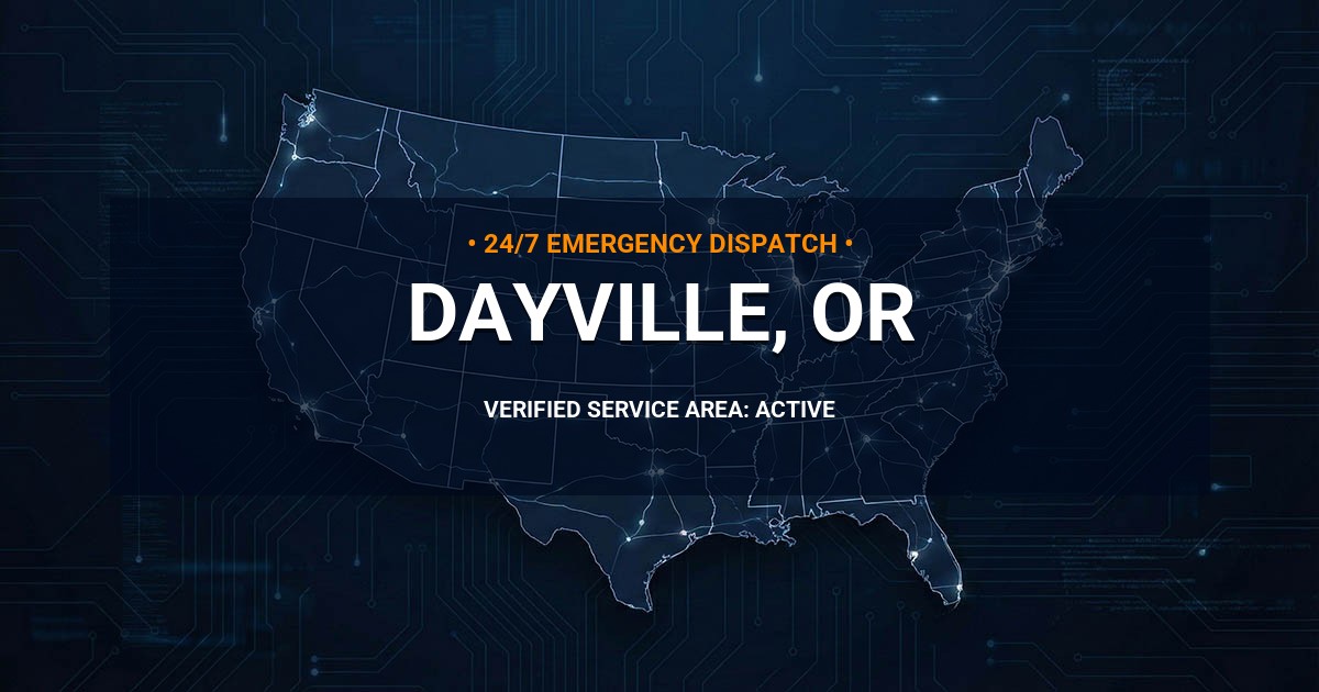 Emergency Plumbing Dispatch Map for Plumbing Services: Dayville, OR
