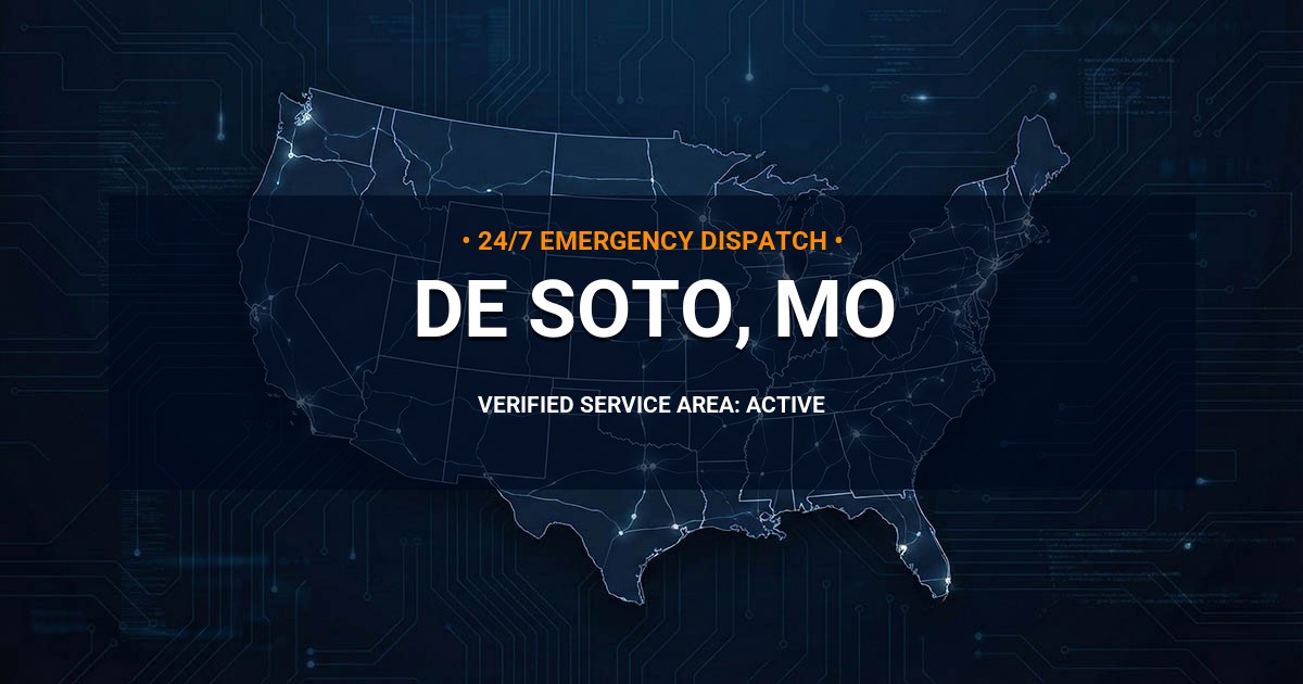 Emergency Plumbing Dispatch Map for Plumbing Services: De Soto, MO