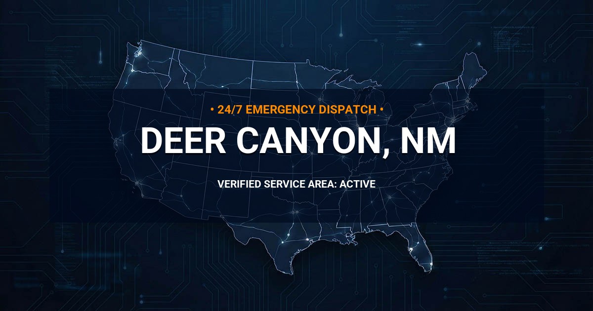 Emergency Plumbing Dispatch Map for Plumbing Services: Deer Canyon, NM