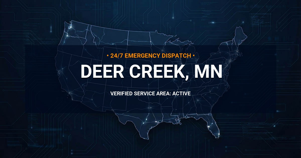 Emergency Plumbing Dispatch Map for Plumbing Services: Deer Creek, MN