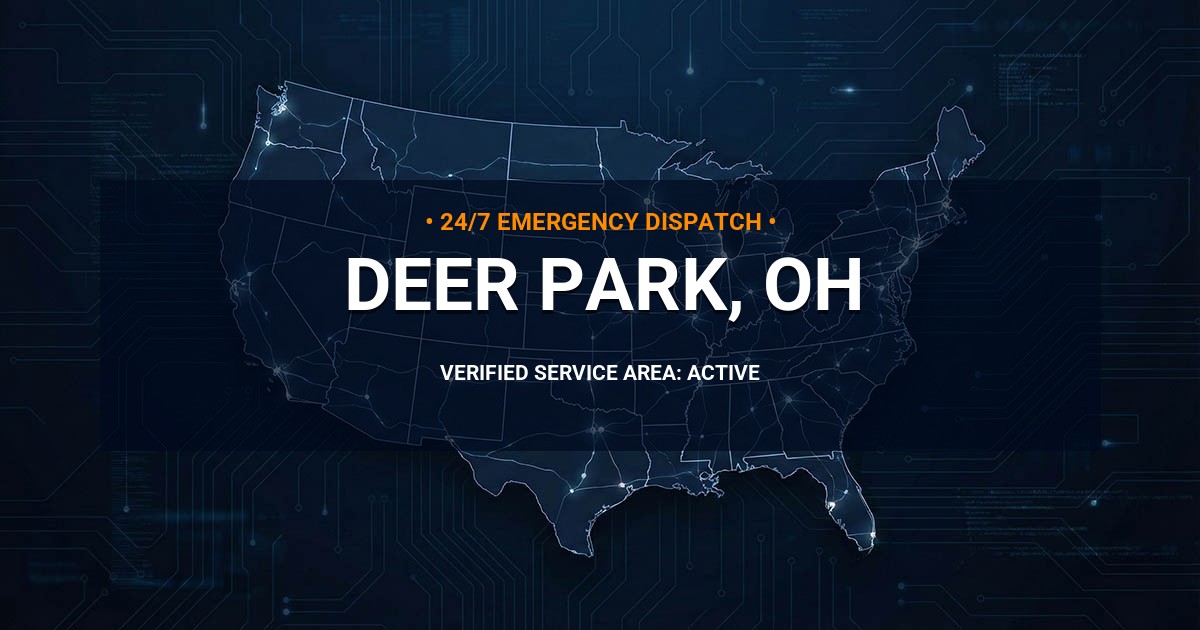 Emergency Plumbing Dispatch Map for Plumbing Services: Deer Park, OH