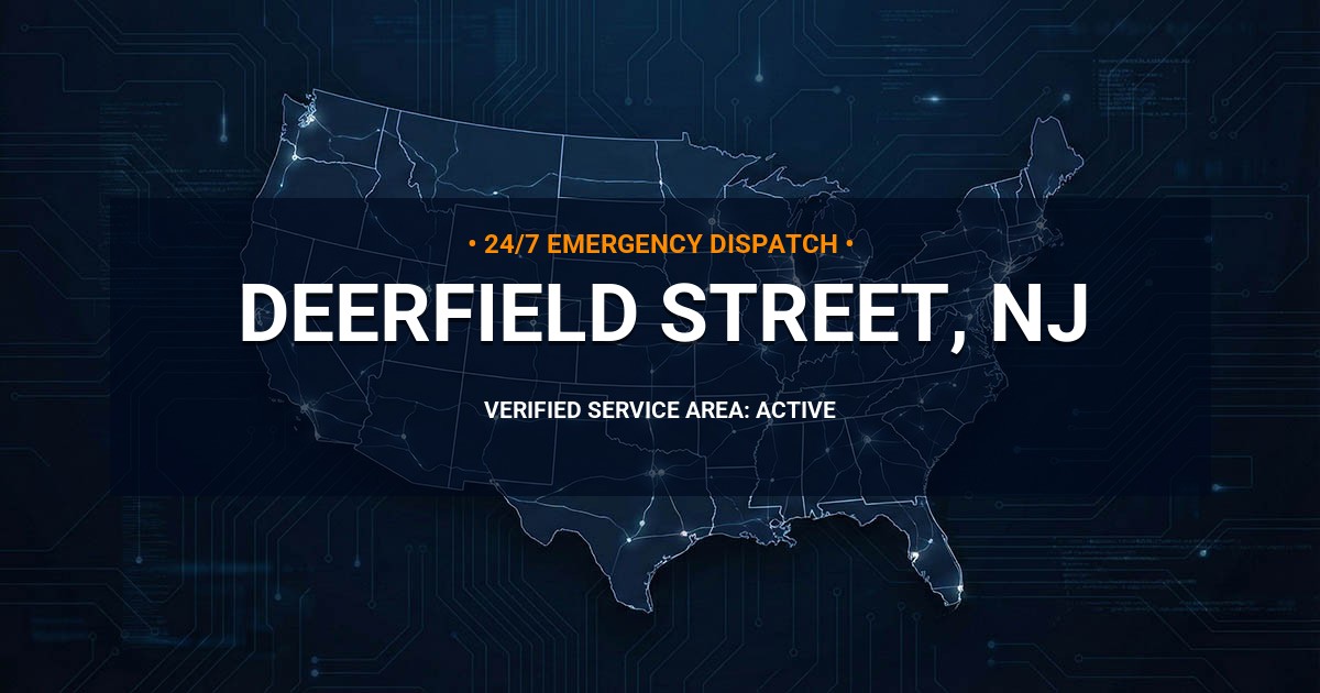 Emergency Plumbing Dispatch Map for Plumbing Services: Deerfield Street, NJ
