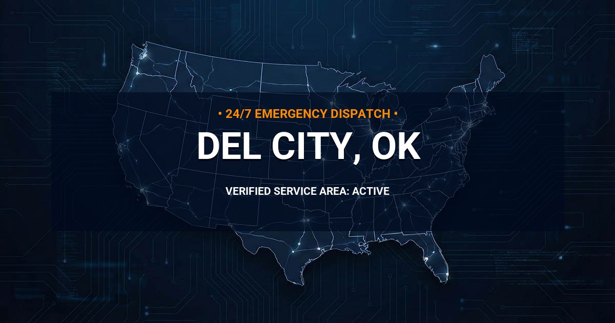 Emergency Plumbing Dispatch Map for Plumbing Services: Del City, OK