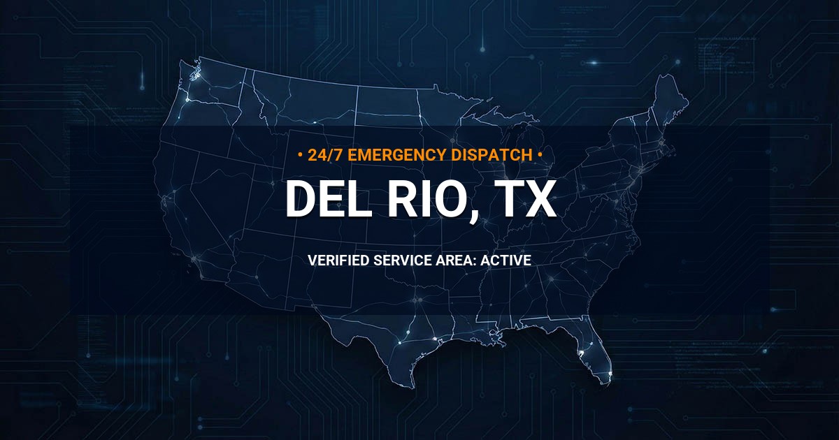 Emergency Plumbing Dispatch Map for Plumbing Services: Del Rio, TX