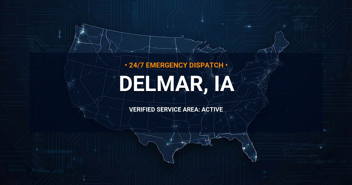 Emergency Plumbing Dispatch Map for Plumbing Services: Delmar, IA