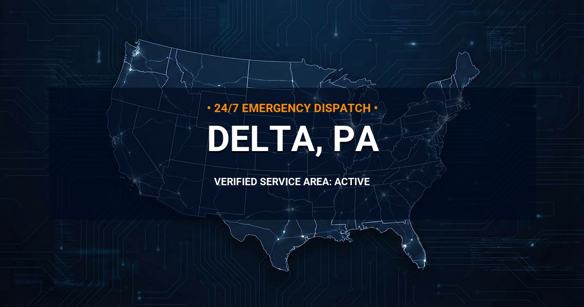 Emergency Plumbing Dispatch Map for Plumbing Services: Delta, PA