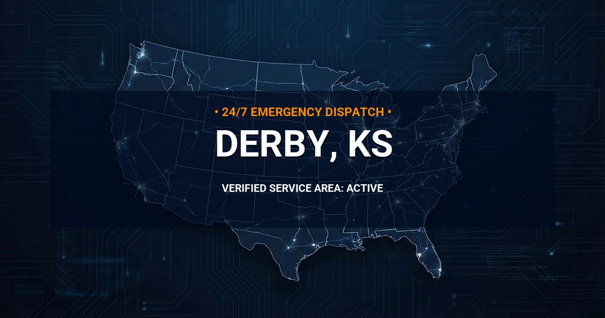Emergency Plumbing Dispatch Map for Plumbing Services: Derby, KS