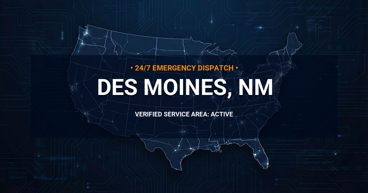 Emergency Plumbing Dispatch Map for Plumbing Services: Des Moines, NM