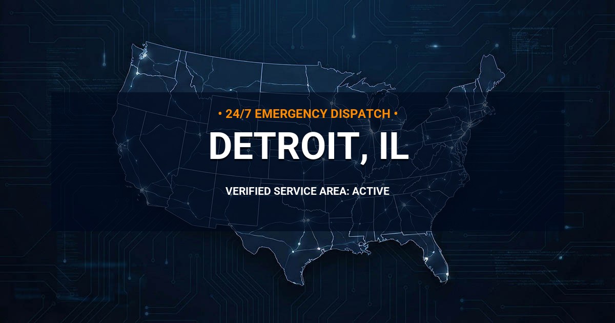 Emergency Plumbing Dispatch Map for Plumbing Services: Detroit, IL