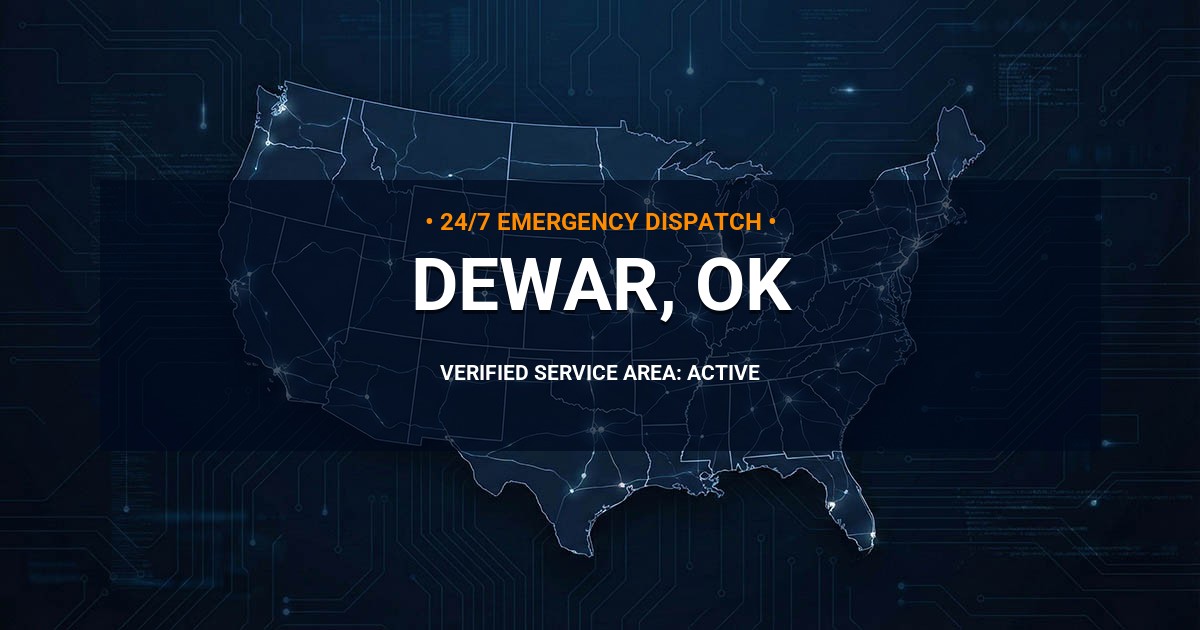 Emergency Plumbing Dispatch Map for Plumbing Services: Dewar, OK