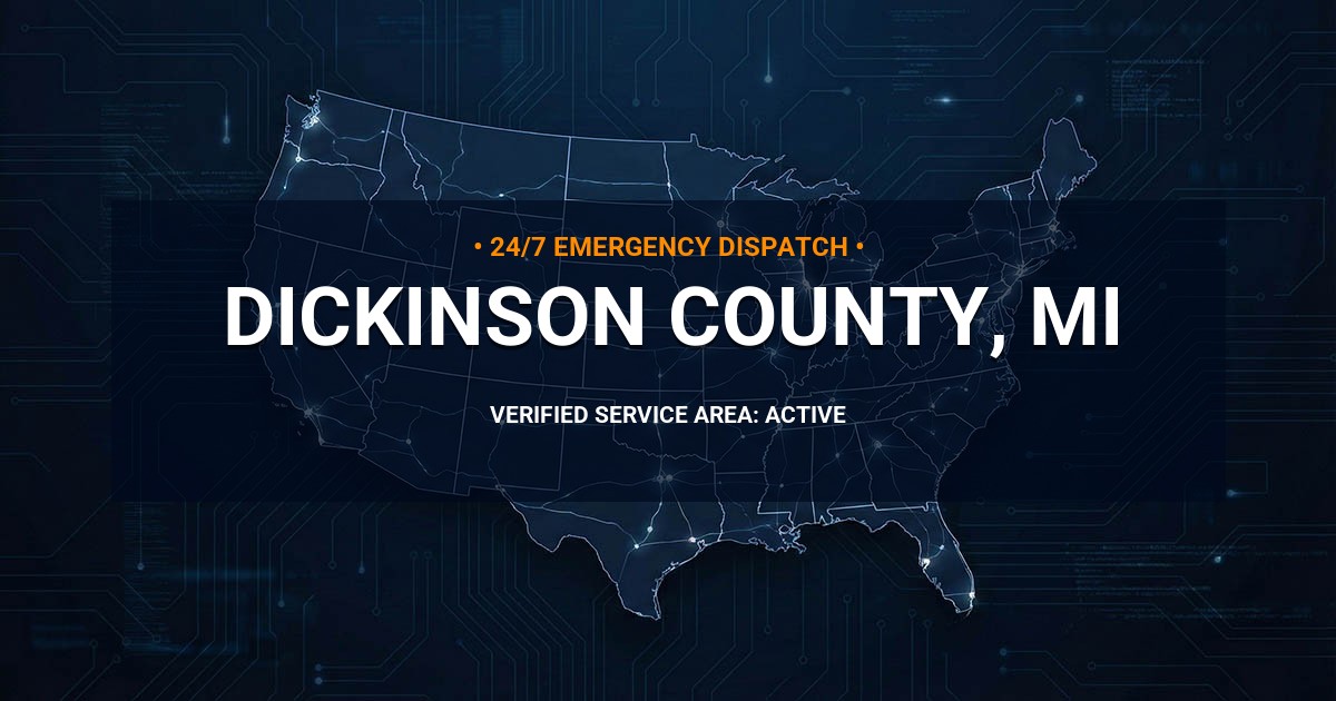Emergency Plumbing Dispatch Map for Dickinson County Plumbing Logistics