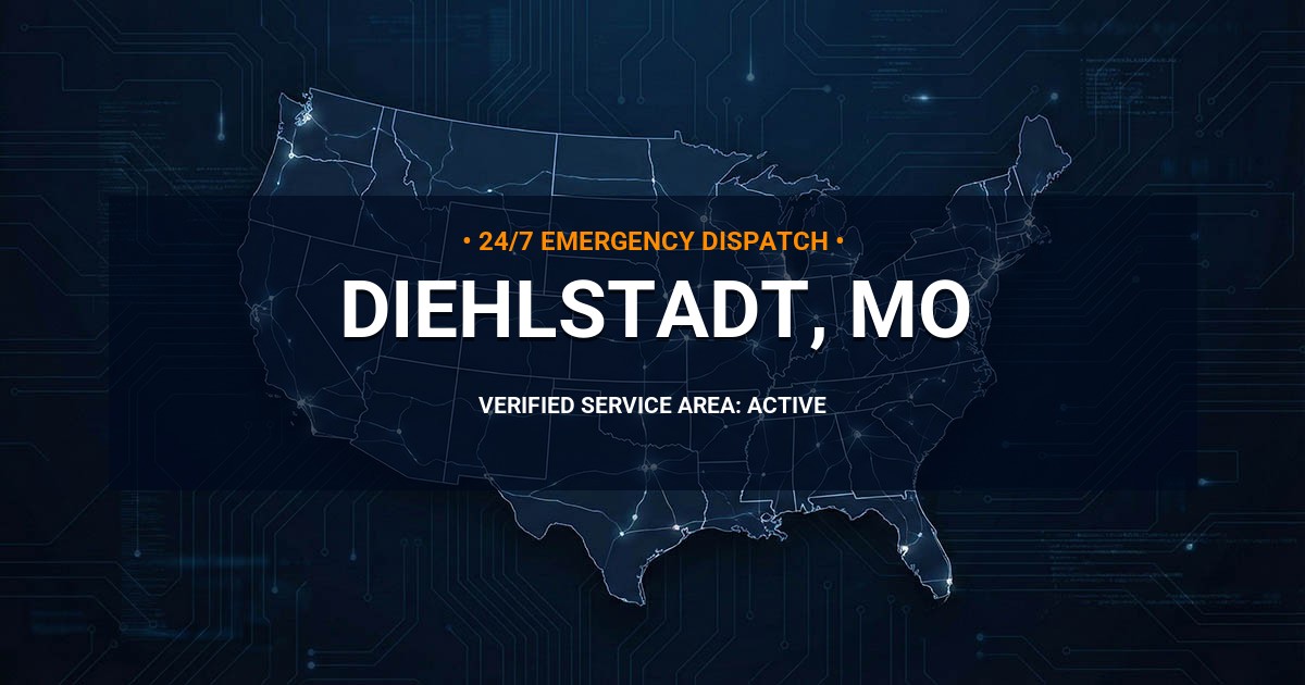 Emergency Plumbing Dispatch Map for Plumbing Services: Diehlstadt, MO