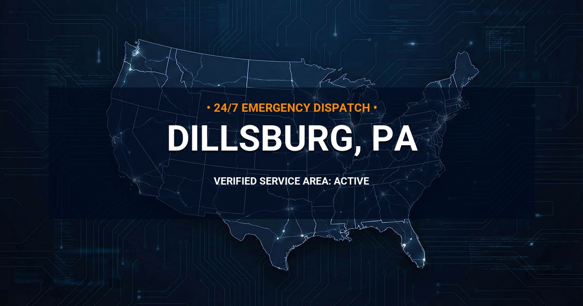 Emergency Plumbing Dispatch Map for Plumbing Services: Dillsburg, PA