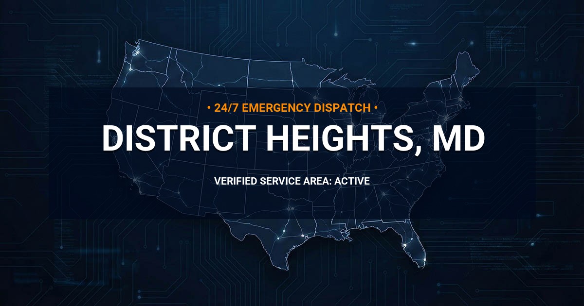 Emergency Plumbing Dispatch Map for Plumbing Services: District Heights, MD