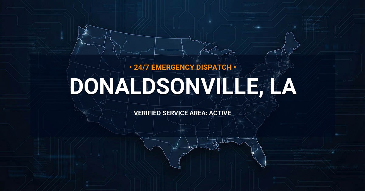 Emergency Plumbing Dispatch Map for Plumbing Services: Donaldsonville, LA