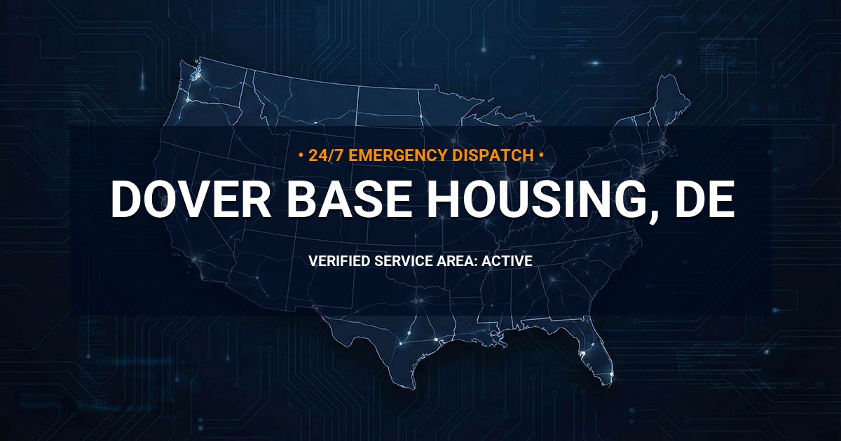 Emergency Plumbing Dispatch Map for Plumbing Services: Dover Base Housing, DE
