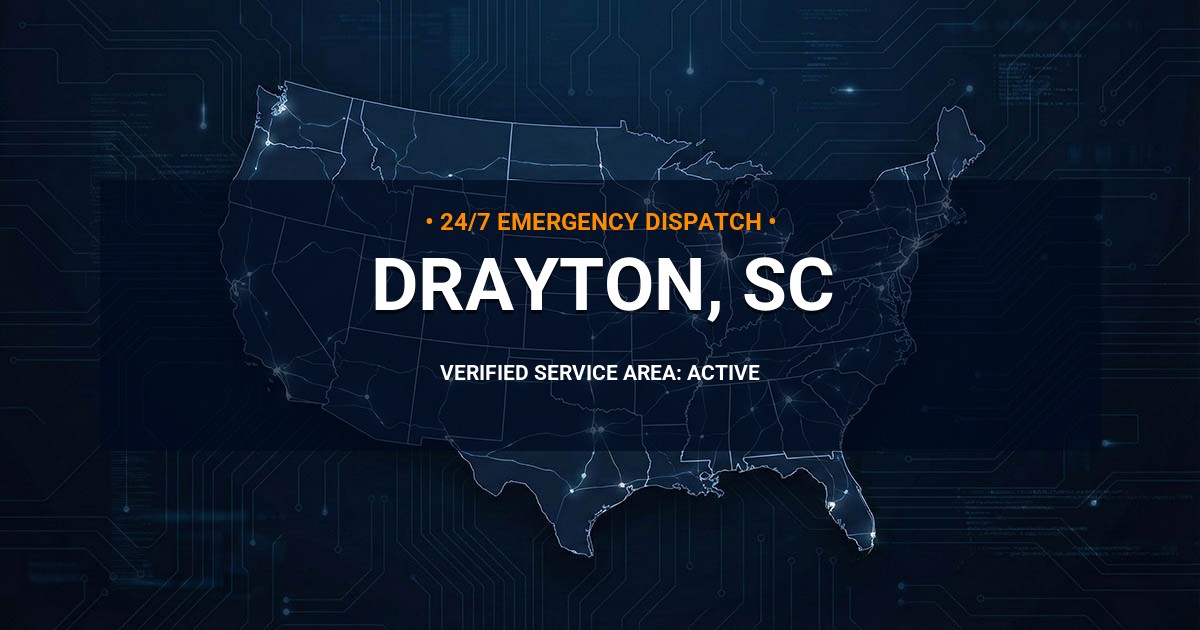 Emergency Plumbing Dispatch Map for Plumbing Services: Drayton, SC
