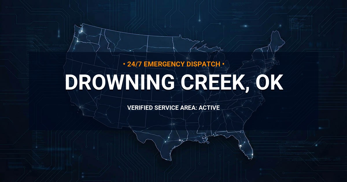 Emergency Plumbing Dispatch Map for Plumbing Services: Drowning Creek, OK