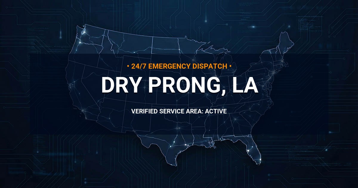 Emergency Plumbing Dispatch Map for Plumbing Services: Dry Prong, LA
