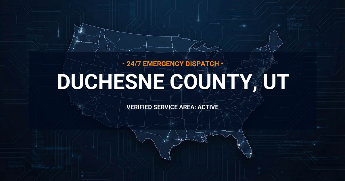 Emergency Plumbing Dispatch Map for Duchesne County Plumbing Logistics