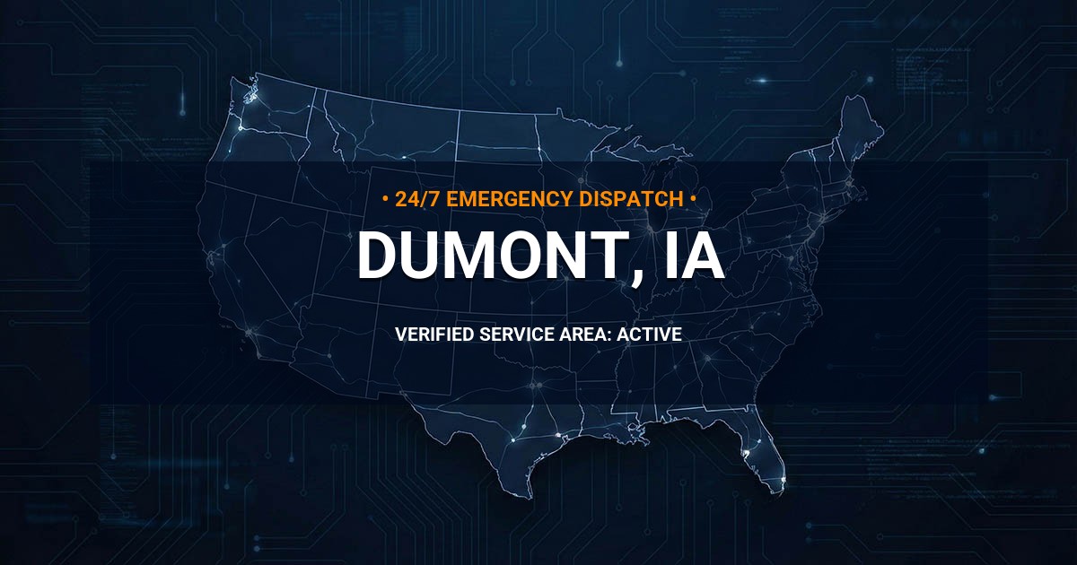 Emergency Plumbing Dispatch Map for Plumbing Services: Dumont, IA