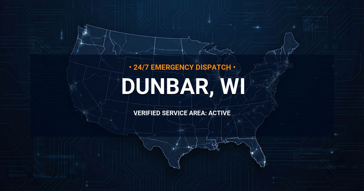 Emergency Plumbing Dispatch Map for Plumbing Services: Dunbar, WI