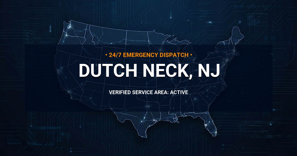 Emergency Plumbing Dispatch Map for Plumbing Services: Dutch Neck, NJ