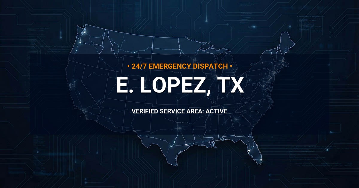 Emergency Plumbing Dispatch Map for Plumbing Services: E. Lopez, TX