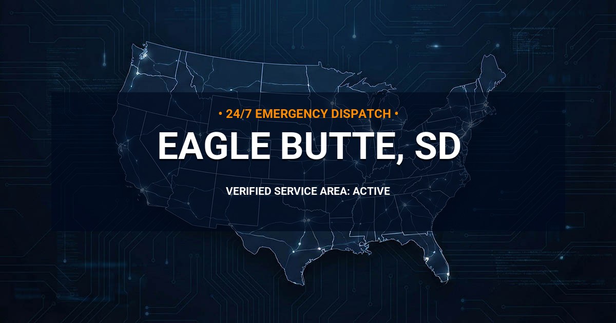 Emergency Plumbing Dispatch Map for Plumbing Services: Eagle Butte, SD