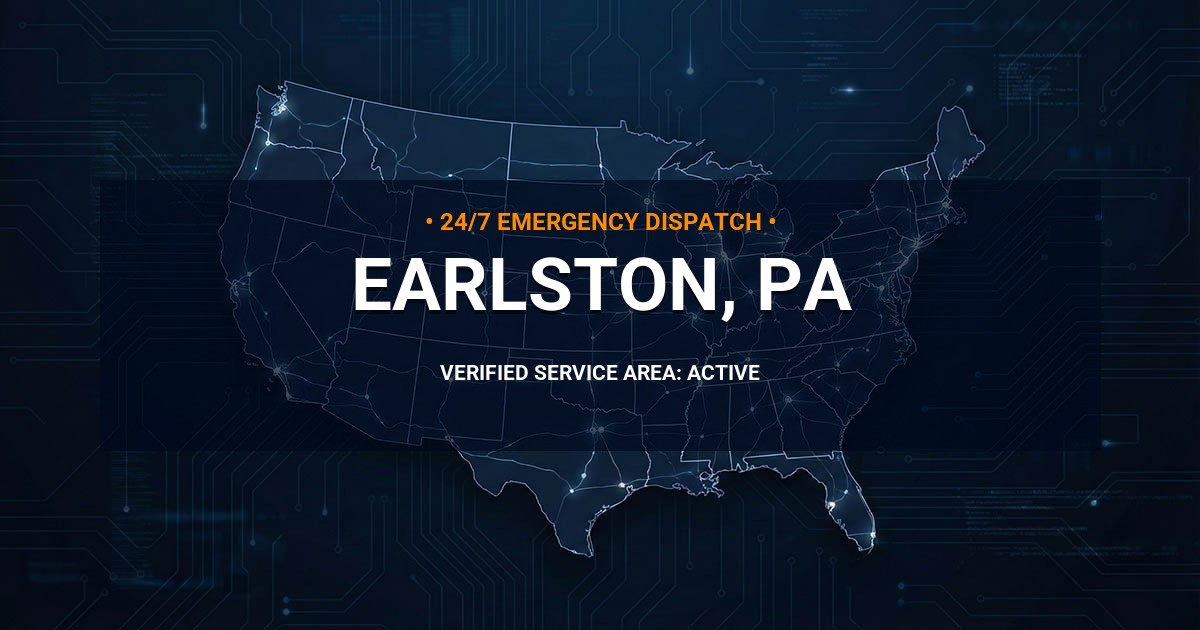 Emergency Plumbing Dispatch Map for Plumbing Services: Earlston, PA