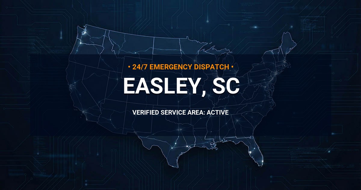 Emergency Plumbing Dispatch Map for Plumbing Services: Easley, SC
