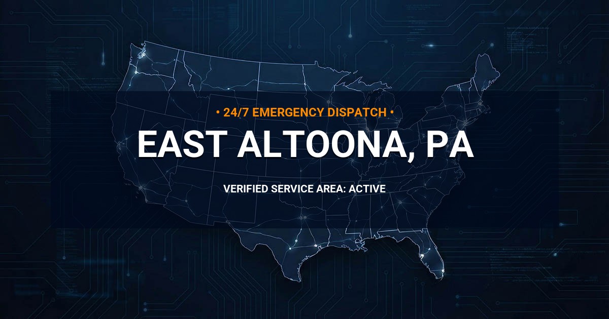 Emergency Plumbing Dispatch Map for Plumbing Services: East Altoona, PA