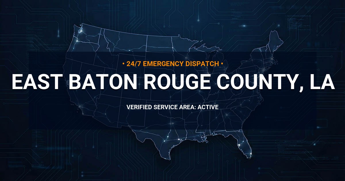Emergency Plumbing Dispatch Map for East Baton Rouge County Plumbing Logistics