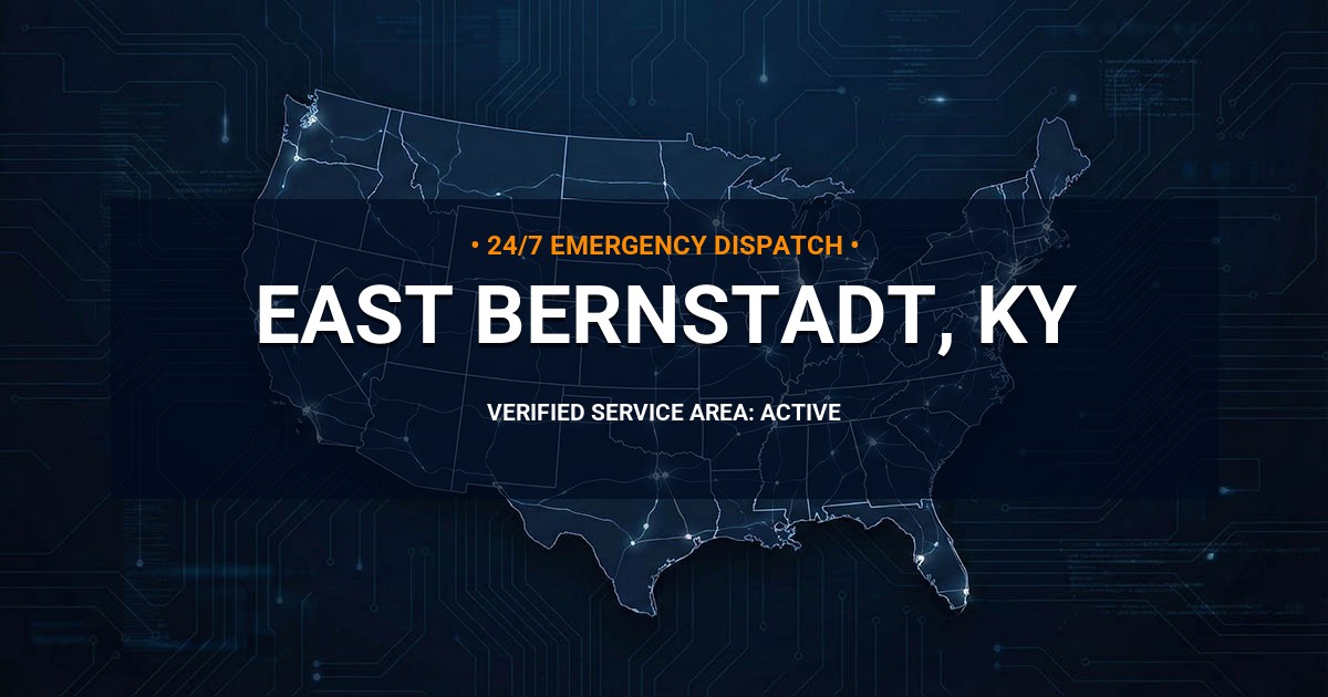 Emergency Plumbing Dispatch Map for Plumbing Services: East Bernstadt, KY