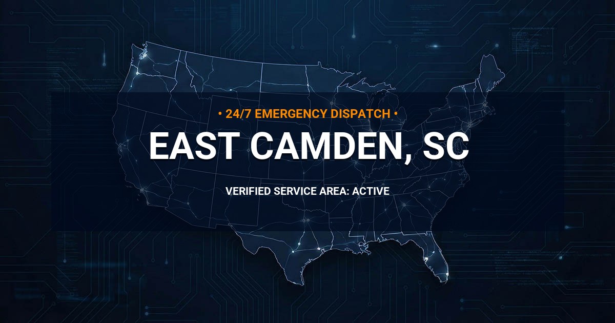 Emergency Plumbing Dispatch Map for Plumbing Services: East Camden, SC