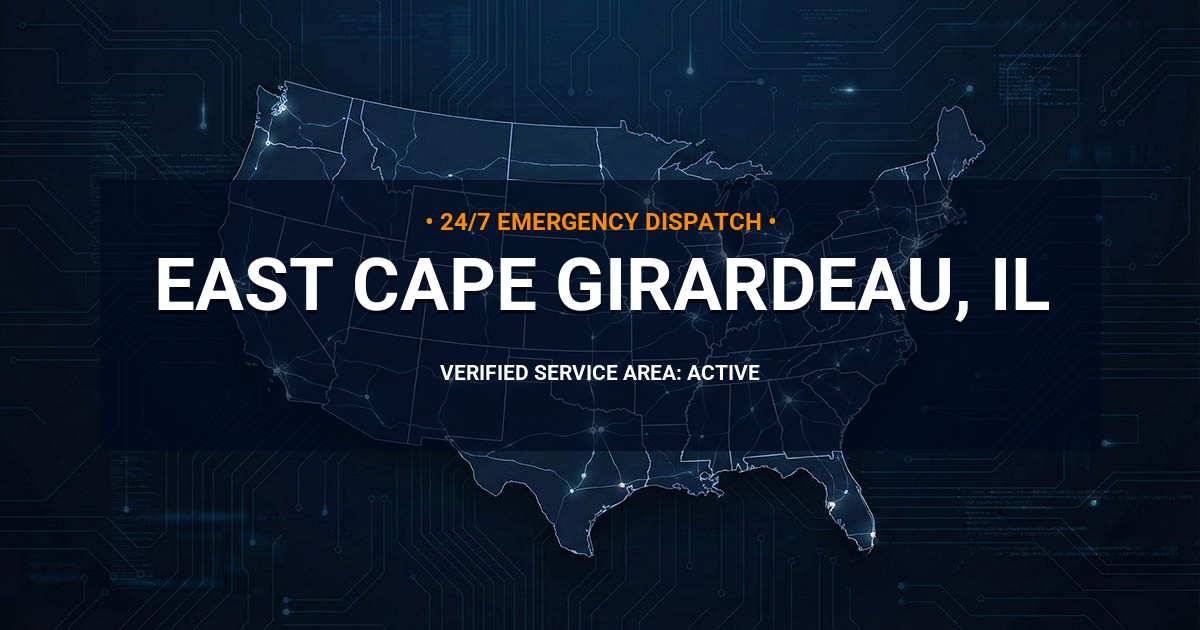 Emergency Plumbing Dispatch Map for Plumbing Services: East Cape Girardeau, IL