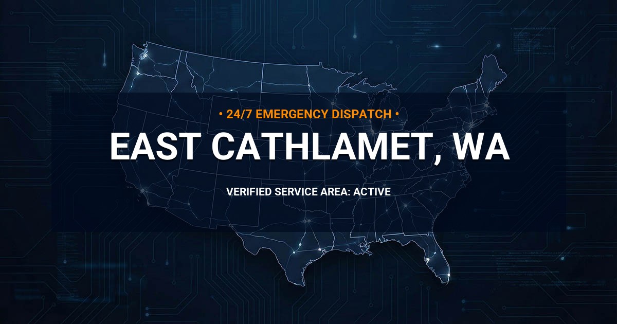 Emergency Plumbing Dispatch Map for Plumbing Services: East Cathlamet, WA