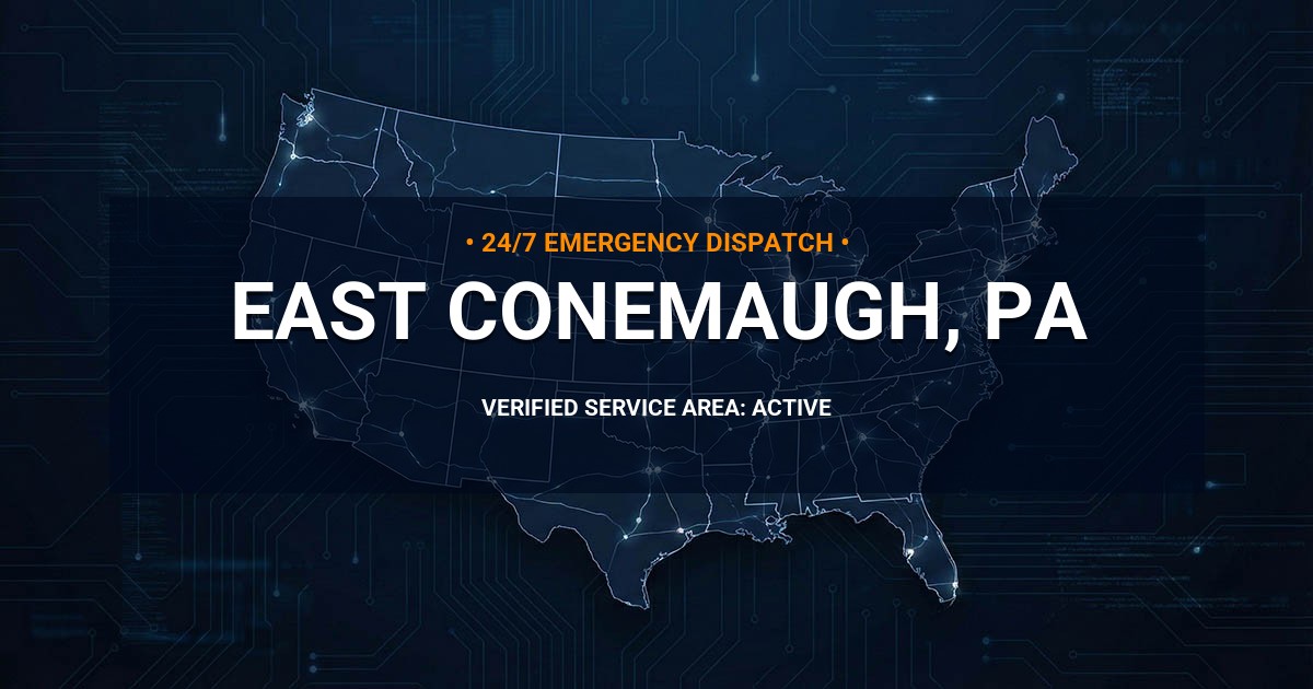 Emergency Plumbing Dispatch Map for Plumbing Services: East Conemaugh, PA