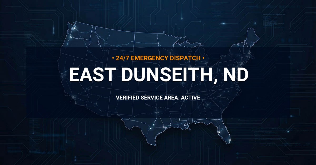 Emergency Plumbing Dispatch Map for Plumbing Services: East Dunseith, ND