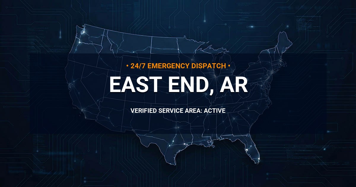 Emergency Plumbing Dispatch Map for Plumbing Services: East End, AR